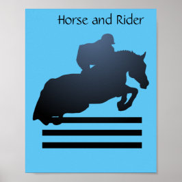 Ridhoppare som klarar ett hinder. poster