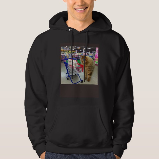 Ridiculous Weird Cats Going Shopping Strange Kitte Hoodie (Framsida)