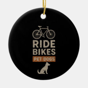Ridiga Cyklar Knulla Hundar Rolig Cyklande Hundäls Julgransprydnad Keramik