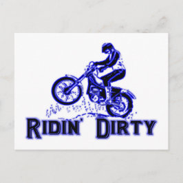 Ridin Dirty Dirt Bike Rider Vykort
