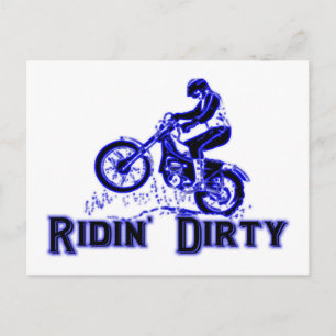 Ridin Dirty Dirt Bike Rider Vykort