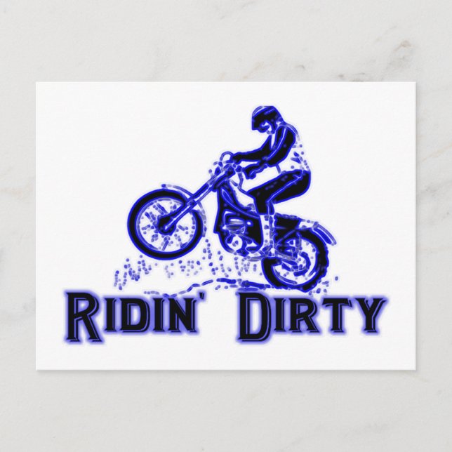 Ridin Dirty Dirt Bike Rider Vykort (Framsida)