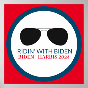 Ridin' med Biden Aviator Glasses 2024 Poster