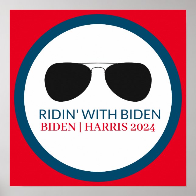 Ridin' med Biden Aviator Glasses 2024 Poster (Framsidan)