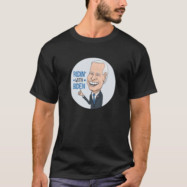 Ridin med Biden Joe Biden Supporter T Shirt (Framsida)
