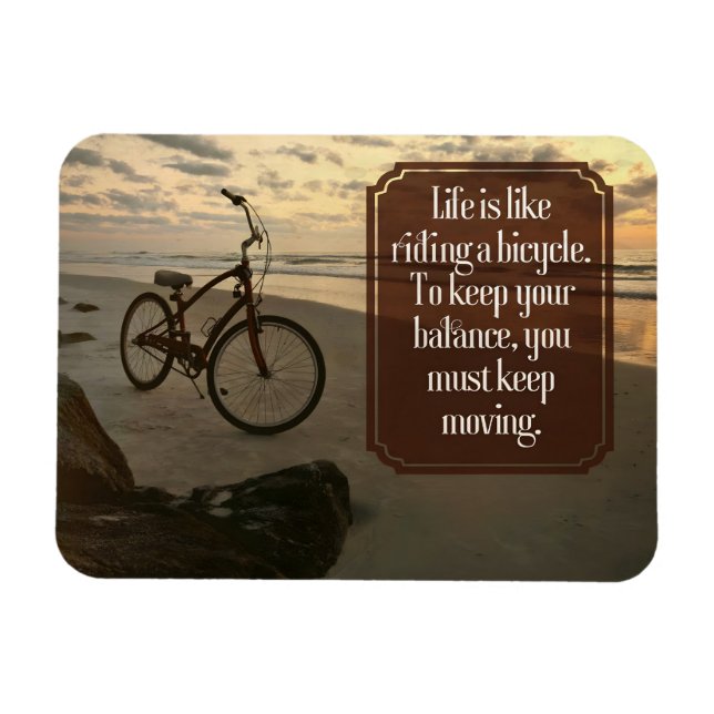 "Riding a bicycle" - flexibel inspirationsoffert Magnet (Horisontell)