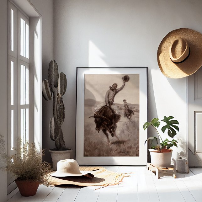 Riding a Bull | Elling William Gollings Poster (Skapare uppladdad)