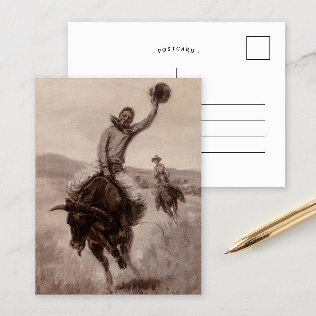 Riding a Bull | Elling William Gollings Vykort (Skapare uppladdad)