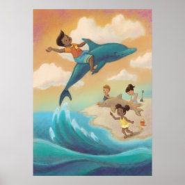 Riding a Dolphin Poster