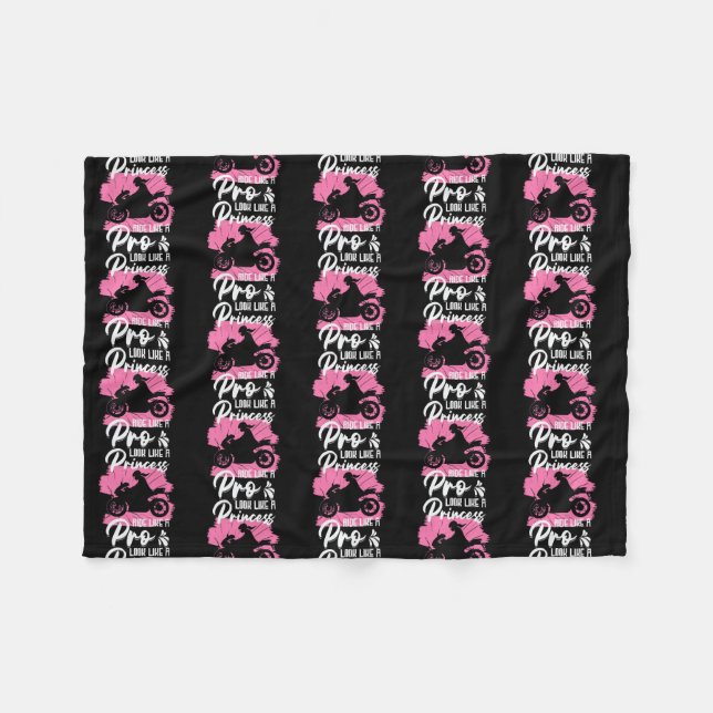 Riding Bike Biker Girl Motorcycling Biking Fleecefilt (Framsidan (Horisontell))