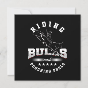 Riding Bulls Slående Fools Cowboy Rider Land G Inbjudningar