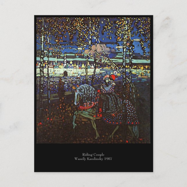 Riding Couple av Wassily Kandinsky 1907 Vykort (Framsida)