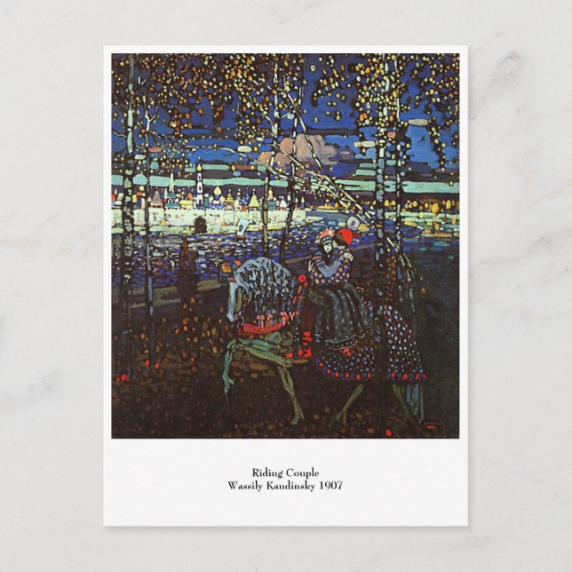 Riding Couple, Wassily Kandinsky 1907 Vykort (Framsida)