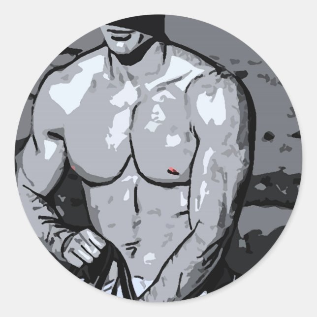 Riding Cowboy Runt Klistermärke (Framsida)