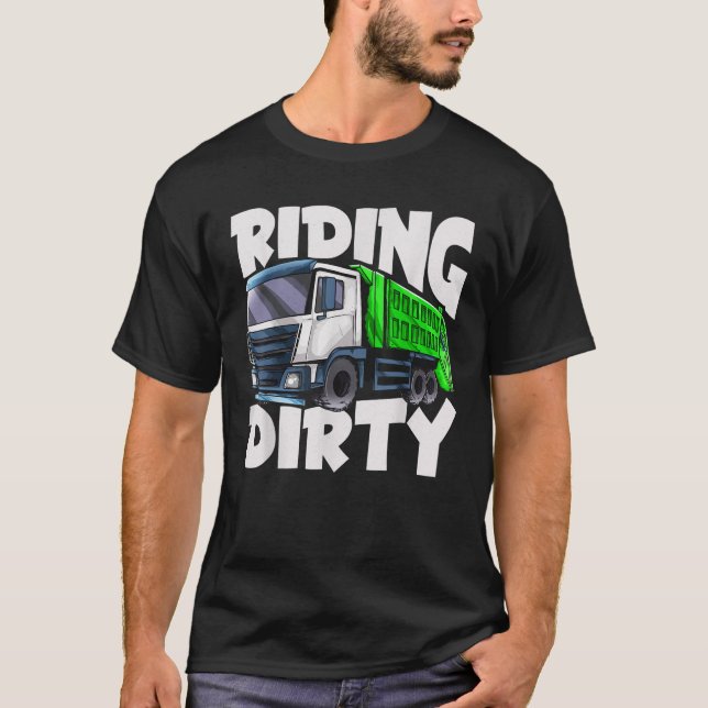 Riding Dirty Sopor Lastbil Driver Sopor Day Recycl T Shirt (Framsida)