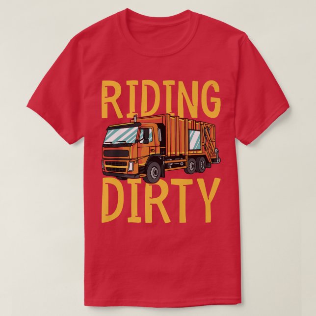 Riding Dirty - Trash Garbage Kids City Trash Truck T Shirt (Design framsida)