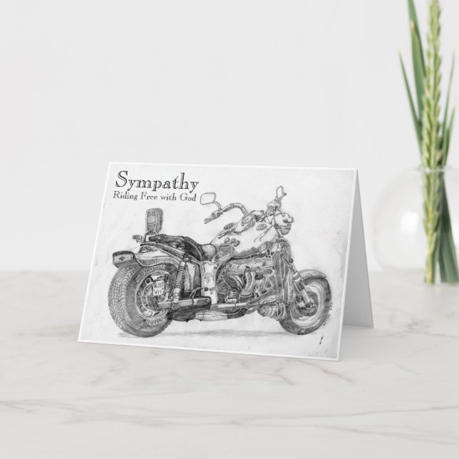 Riding Free med God Sympathy Card för Biker Kort (Framsida)