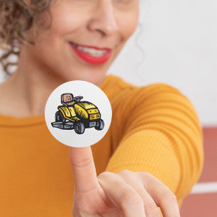 Riding Gräsmatta Mower Stickers Runt Klistermärke