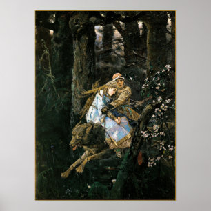 Riding Grått Varg Fantasy Art Poster Print