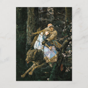 Riding Grått Varg Fantasy Art Vykort