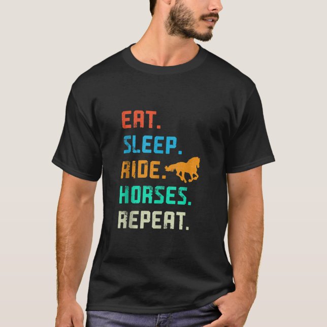 Riding Horse Rider Jockey Rancher Horseman Equestr T Shirt (Framsida)