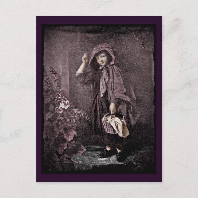 Riding Huva on Grandmas Doorstop Vykort (Framsida)