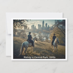 Riding in Central Park, 1940-talet Scene Vykort