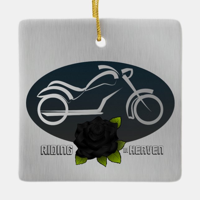 Riding in Heaven Memorial Ornament for Biker (Framsida)