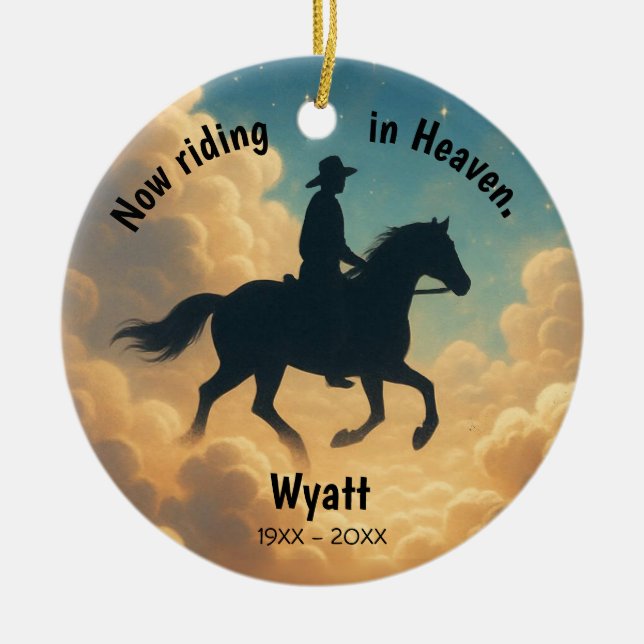 Riding in Heaven Personalized Christmas Ornament (Framsidan)