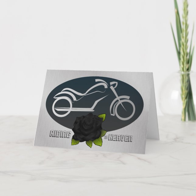 Riding in Heaven Sympathy Card for Biker Kort (Framsida)