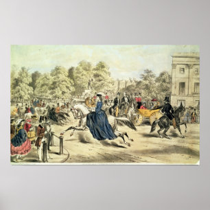 Riding in Rotten Row, Hyde Park Poster