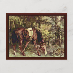Riding in Skogen by Courbet Gustave Vykort