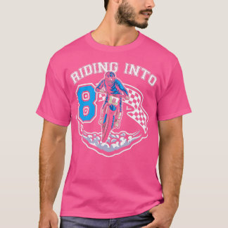 Riding in to 8 Yold 8th Birthday Boy Dirt Bike T Shirt