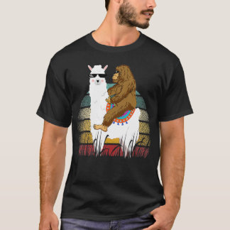 Riding Llama Retro T Shirt