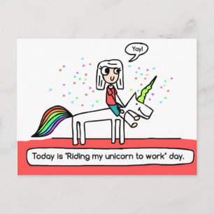 Riding my Unicorn Vykort