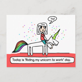 Riding my Unicorn Vykort