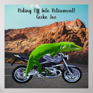 Riding Off into Pension Anpassningsbar Gecko motor Poster