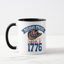 Riding Proud sedan 1776 med Stars och stripes Mugg