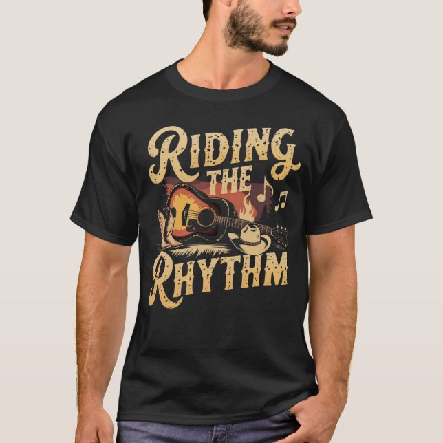 Riding Rhythm - Land Music Älskare Gifts T Shirt (Framsida)