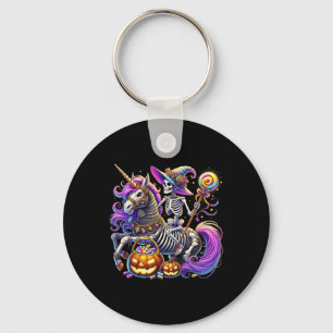 Riding Skeleton Unicorn Halloween Costume Nyckelring