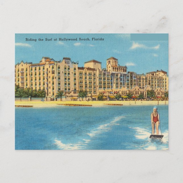 Riding Surfan vid Hollywood Beach, Florida Vykort (Framsida)