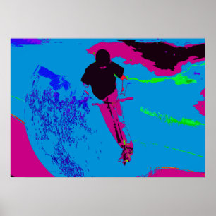 Riding the Galaxy - Scooter Rider Poster