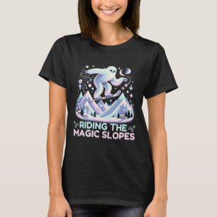 Riding the Magic Slopes Snowboarding Yeti Alpine S T Shirt