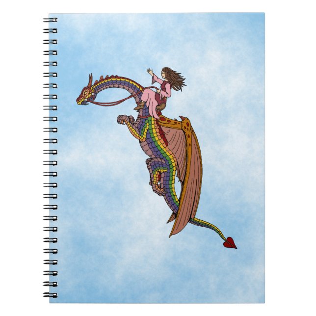 Riding the Rainbow Dragon Anteckningsbok (Framsidan)