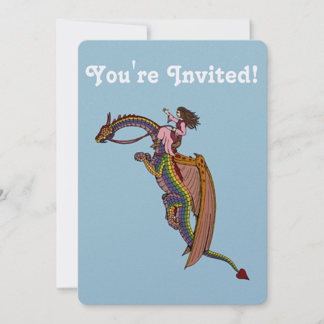 Riding the Rainbow Dragon Inbjudningar (Framsida)