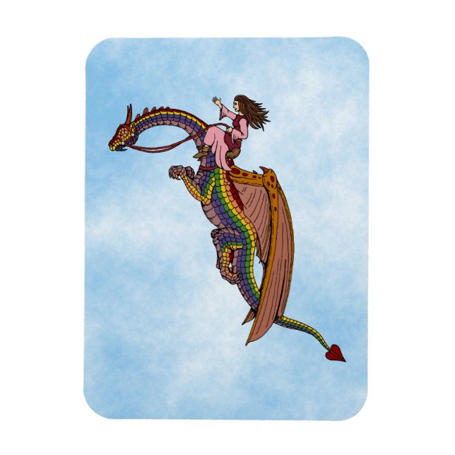 Riding the Rainbow Dragon Magnet (Vertikal)