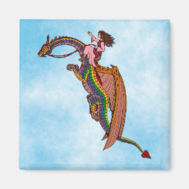Riding the Rainbow Dragon Magnet