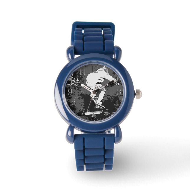 Riding the Storm-Skateboarder Round Clock Armbandsur (Framsida)