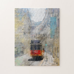 Riding the Tram-Lissabon, Portugal Puzzle Pussel