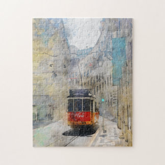 Riding the Tram-Lissabon, Portugal Puzzle Pussel